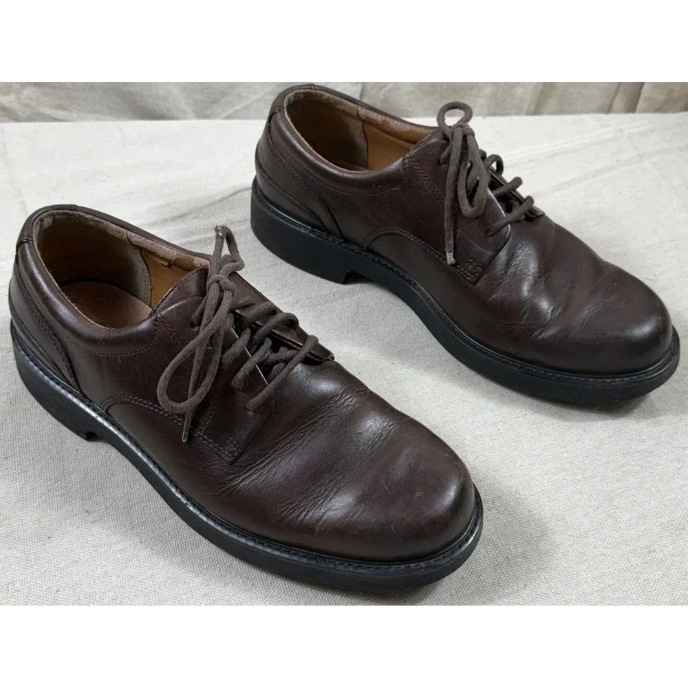 Rockport Mens 8.5 M Brown Leather Oxford‎ Shoes NO INSOLES Comfort Read